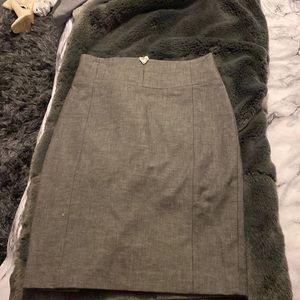 Fitted, charcoal gray Express work skirt. Size 8. Dry cleaned. Wide band waist.